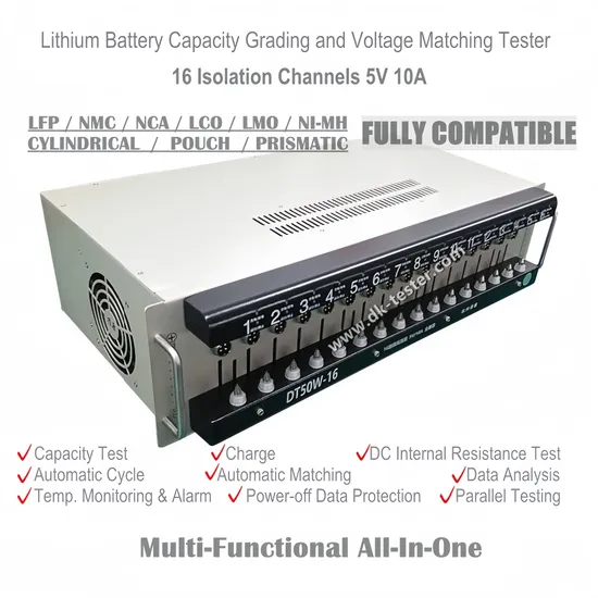 18650 26650 32650 LiFePO4 Nca Ncmリチウムイオン電池自動サイクル充電放電容量グレーディングおよびマッチング試験装置