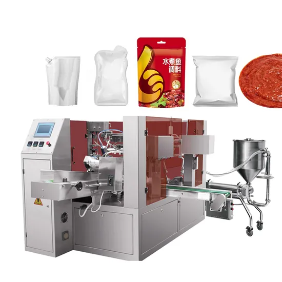 チリソース用自動スタンドアップパウチロータリー包装機